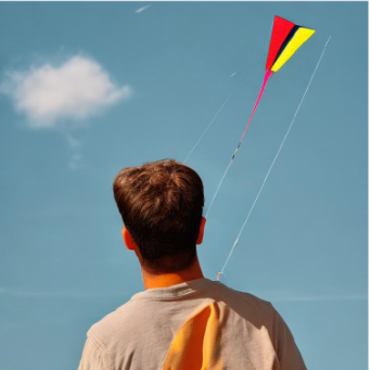 AI-generated photorealistic image of kites in the sky